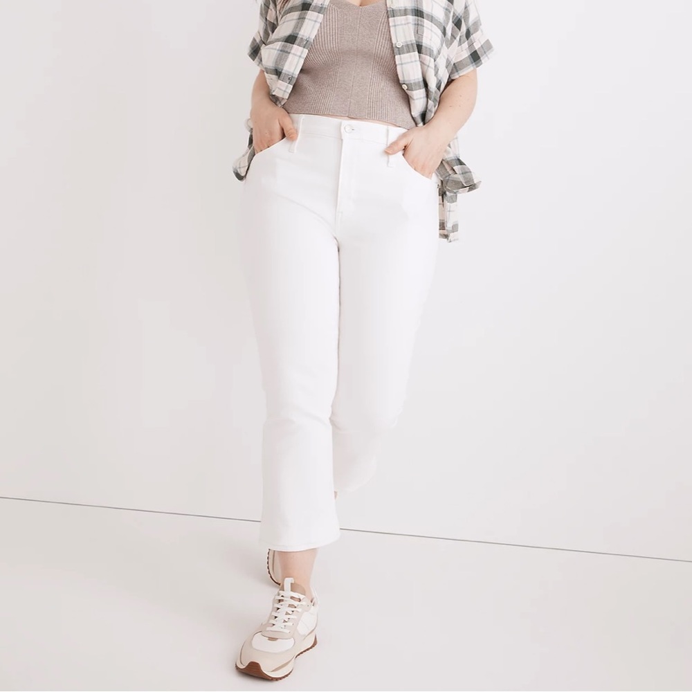 NEW WITH TAGS Madewell Tall Cali Demi-Boot Jeans in Pure White